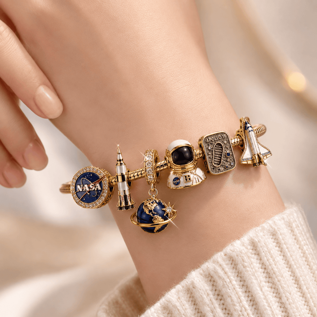 NASA Gold Charm Bracelet Set VTH