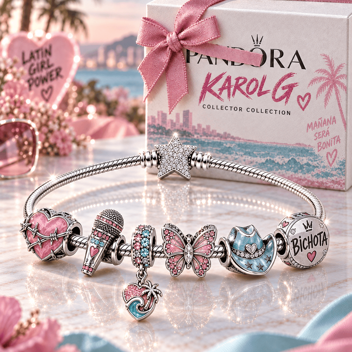 KRG Silver Charm Bracelet Set BMD