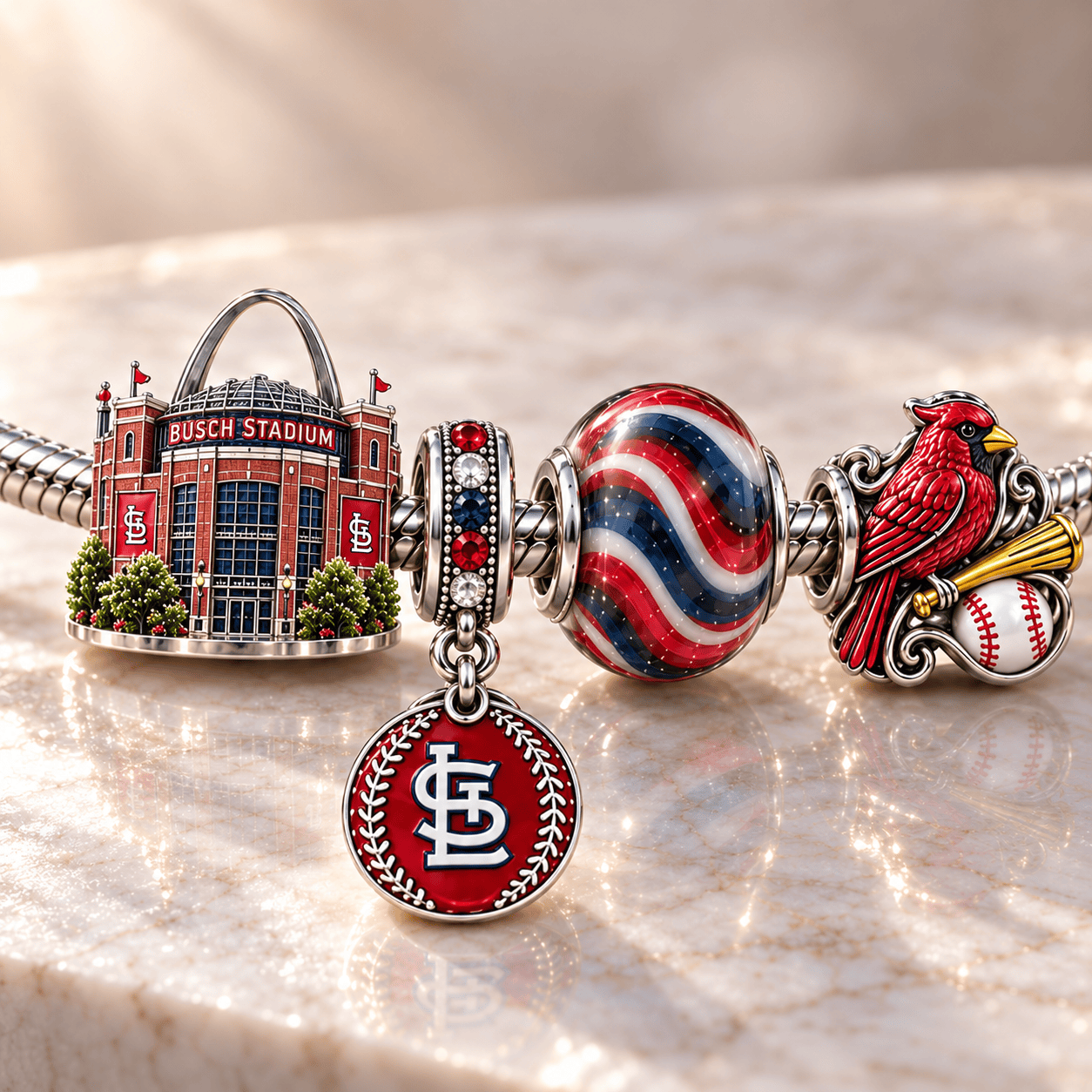 SLVC Silver Charm Bracelet Set NHVH
