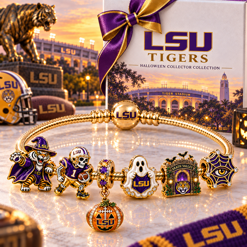 LSU Gold Charm Bracelet Set NHVH