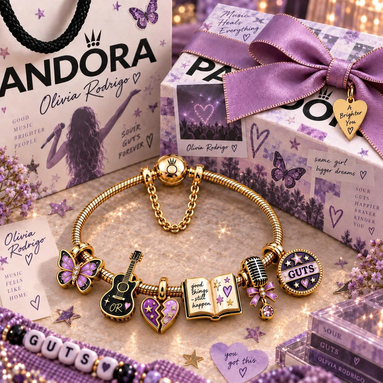 OLR Gold Charm Bracelet Set TTN