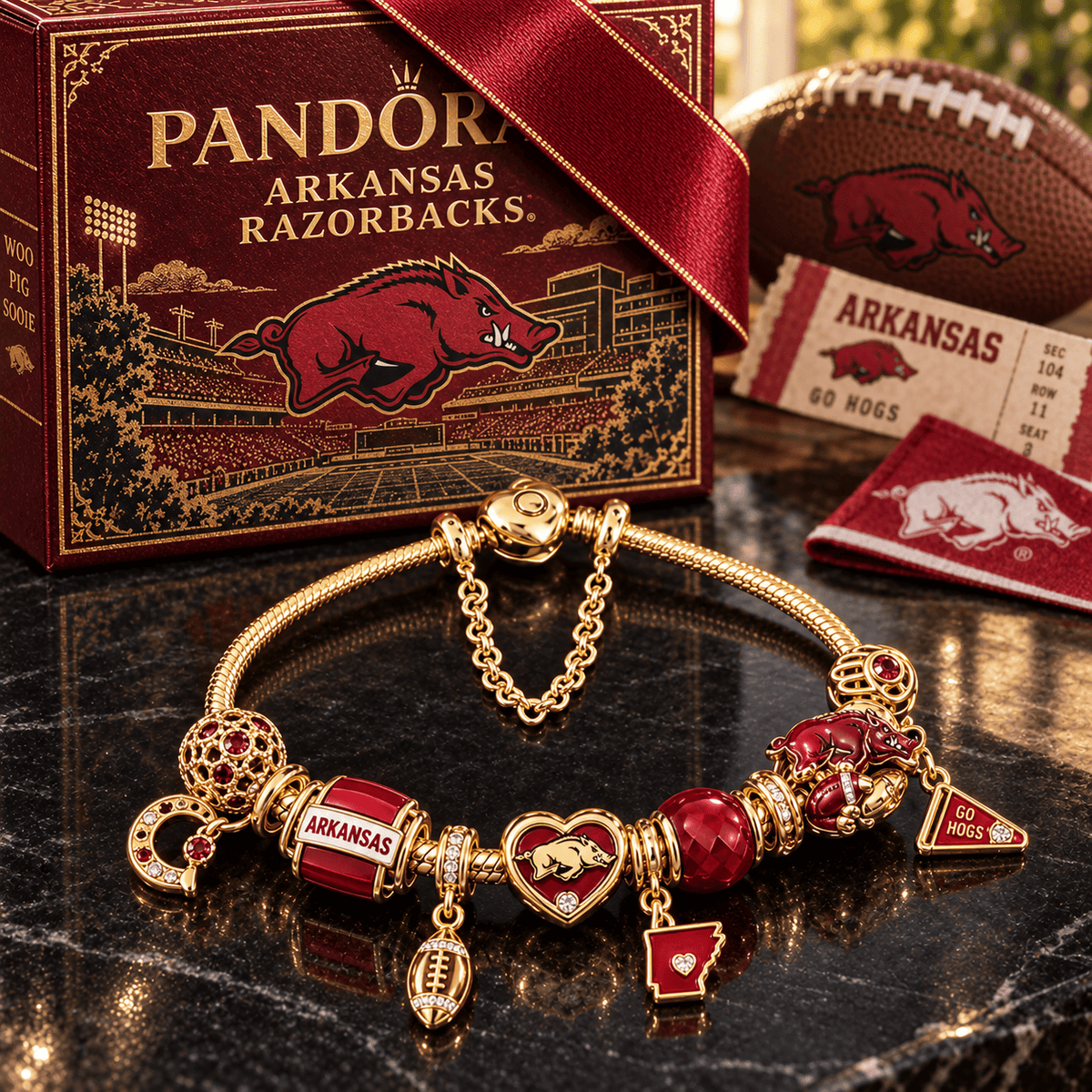 AKR Gold Charm Bracelet Set PTKL