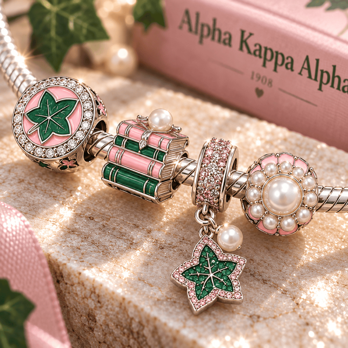 AKA Silver Charm Bracelet Set VTH