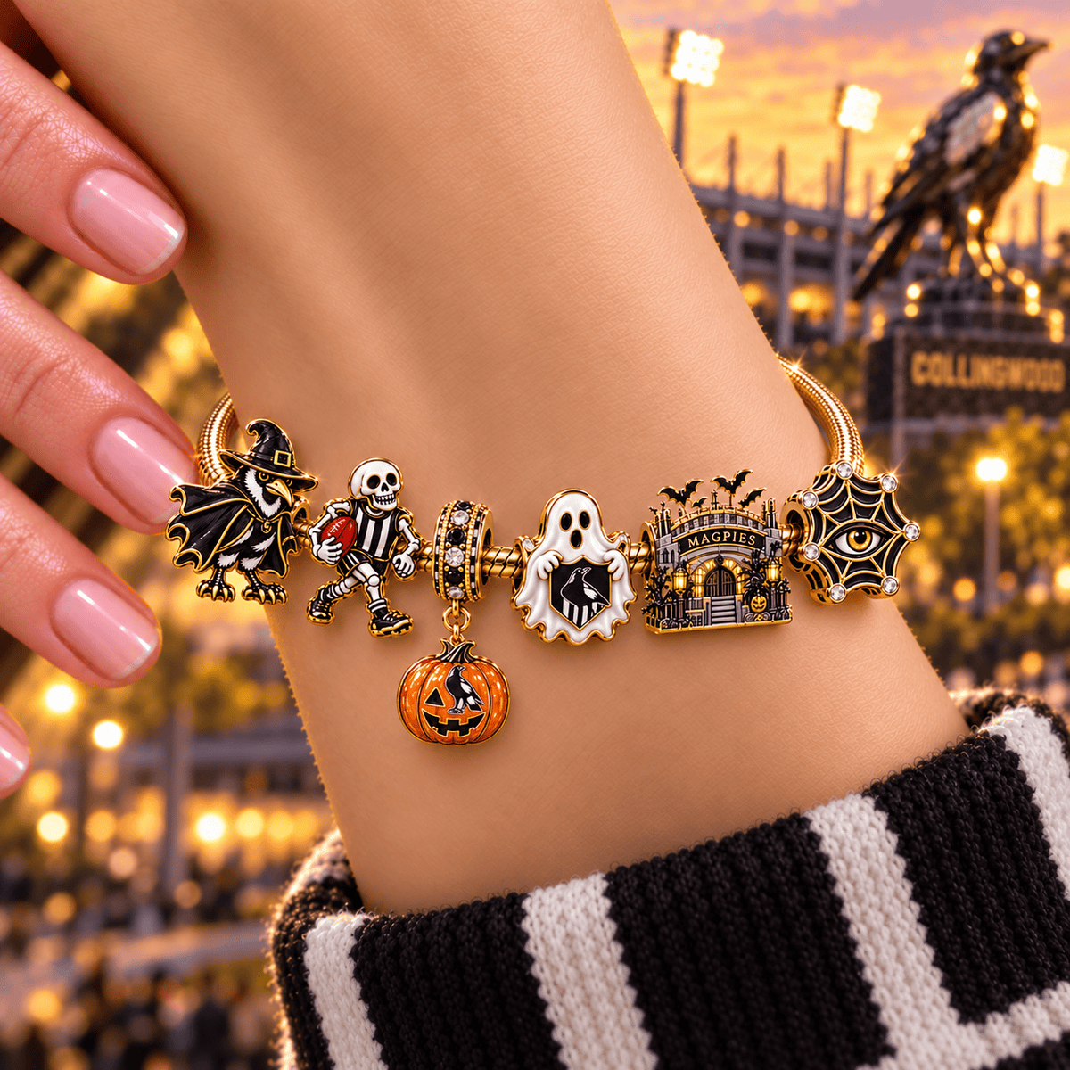 CLM Gold Charm Bracelet Set NHVH