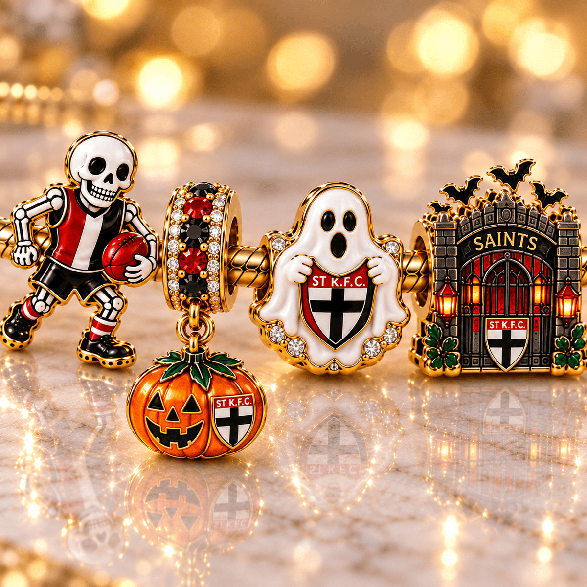 SKD Gold Charm Bracelet Set NHVH