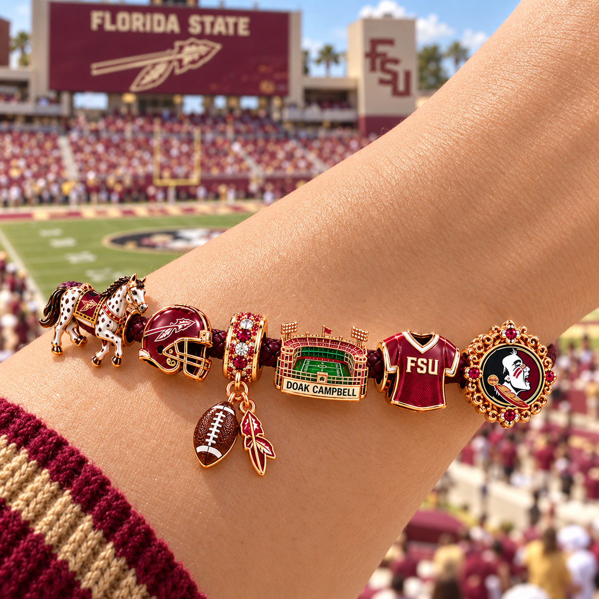 FSSB Braided Leather Charm Bracelet Set NHVH